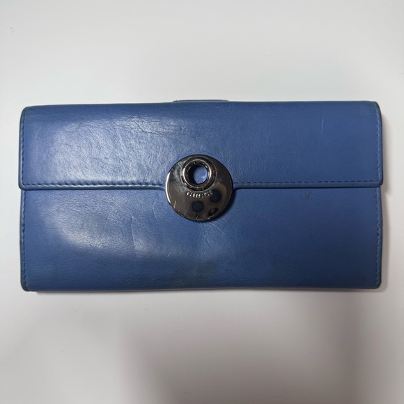 Gucci Blue Leather Wallet with Silver Hardware - Picture 1 of 12